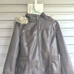 Sonoma Brown Faux Suede Bomber Jacket